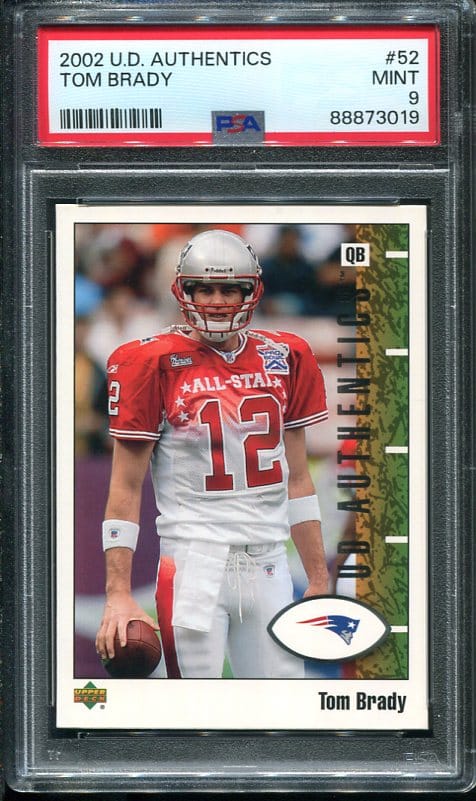 Authentic 2002 Upper Deck #52 Tom Brady PSA 9 Football Card