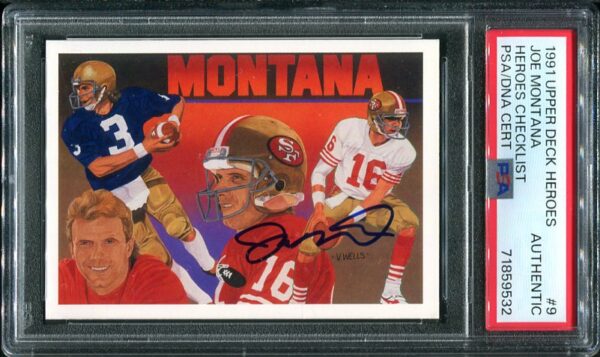 Authentic Autographed Joe Montana Football Card