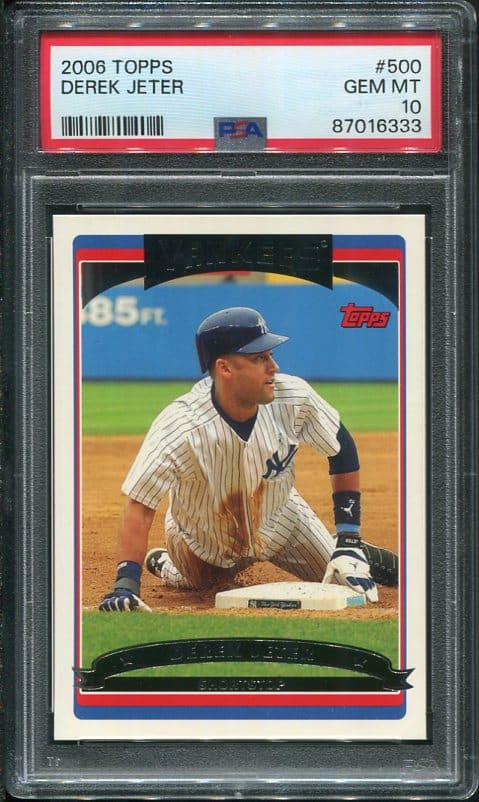 Authentic 2006 Topps #500 Derek Jeter PSA 10 Baseball Card