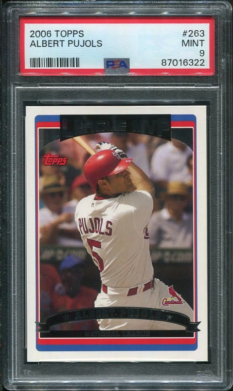 Authentic 2006 Topps #263 Albert Pujols PSA 9 Baseball Card