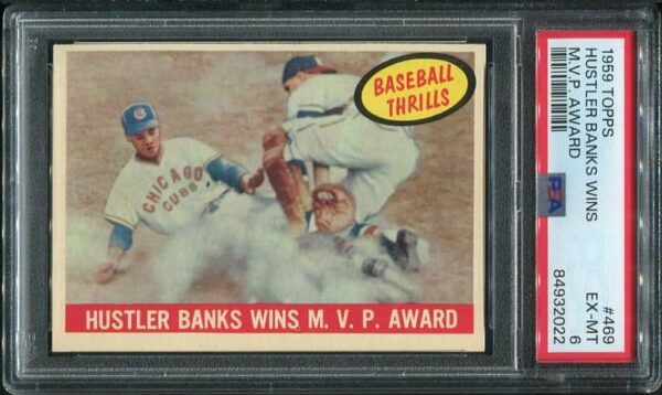Authentic 1959 Topps #469 Hustler Banks PSA 6 Baseball Card