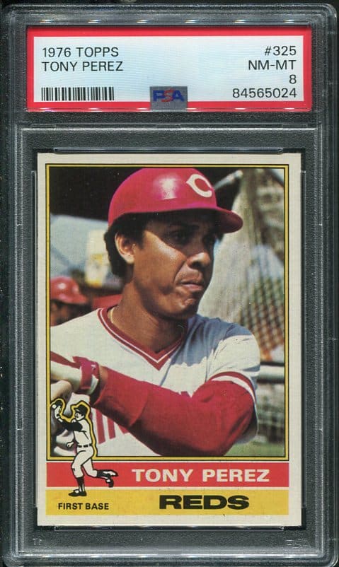 Authentic 1976 Topps #325 Tony Perez PSA 8 Baseball Card