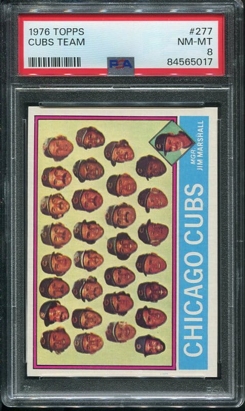 Authentic 1976 Topps #277 Cubs Team PSA 8 Baseball Card