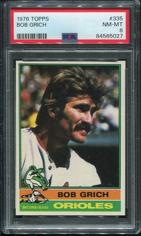 1976 Topps #335 Bob Grich PSA 8 (84565027) - All Star Cards Inc