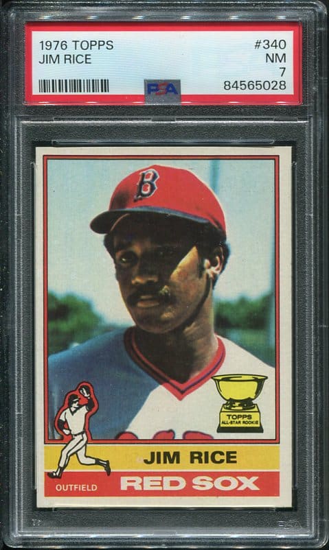 Authentic 1976 Topps #340 Jim Rice PSA 8 Baseball Card