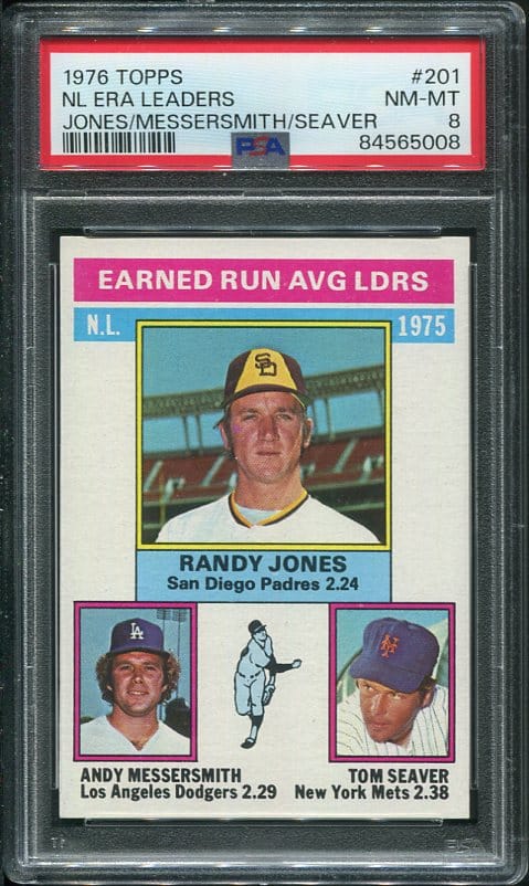 Authentic 1976 Topps #201 NL Era Leaders PSA 8 Baseball Card