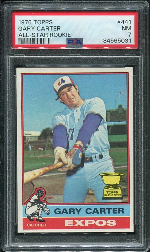 Authentic 1976 Topps All-Star Rookie #441 Gary Carter PSA 7 Baseball Card