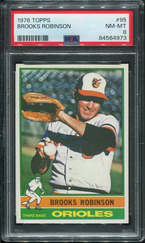 Authentic 1976 Topps #95 Brooks Robinson PSA 8 Baseball Card