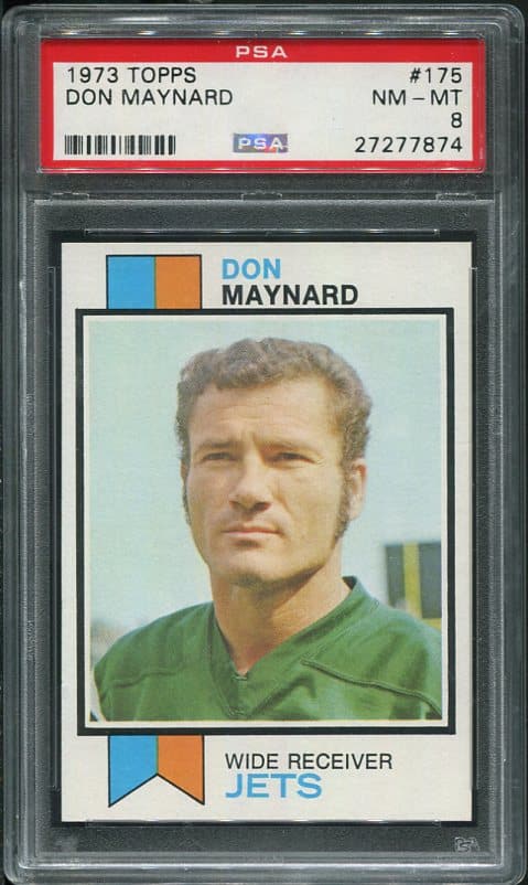 Authentic 1973 Topps #175 Don Maynard PSA 8 Football Card