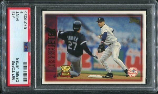 Authentic 1997 Topps #13 Derek Jeter PSA 9 Baseball Card