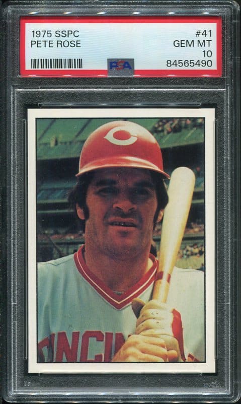 Authentic 1975 SSPC #41 Pete Rose PSA 10 Baseball Card