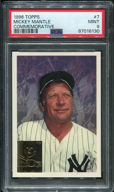 1996 Topps #7 Mickey Mantle Commemorative PSA 9 Baseball Card