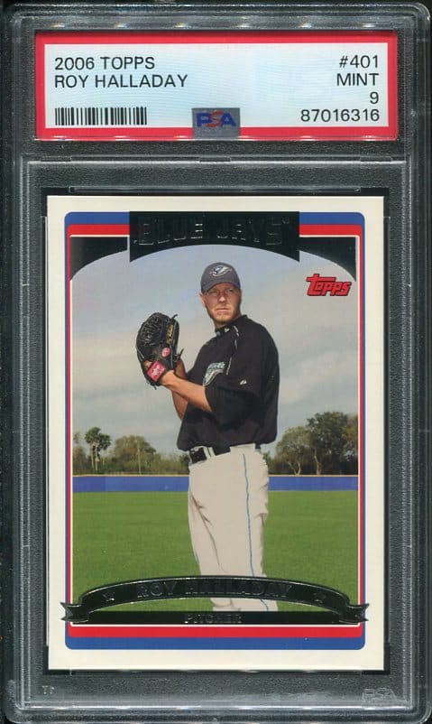 Authentic 2006 Topps #401 Roy Halladay PSA 9 Baseball Card