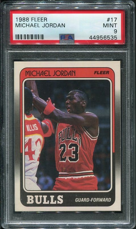 Authentic 1988 Fleer #17 Michael Jordan PSA 9 Basketball Card