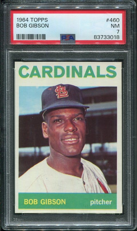 Authentic 1964 Topps #460 Bob Gibson PSA 7 Baseball Card