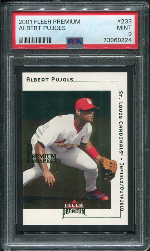 Authentic 2001 Fleer Premium #233 Albert Pujols PSA 9 Baseball Card