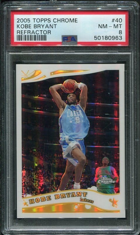 Authentic 2005 Topps Chrome Refractor #40 Kobe Bryant PSA 8 Basketball Card