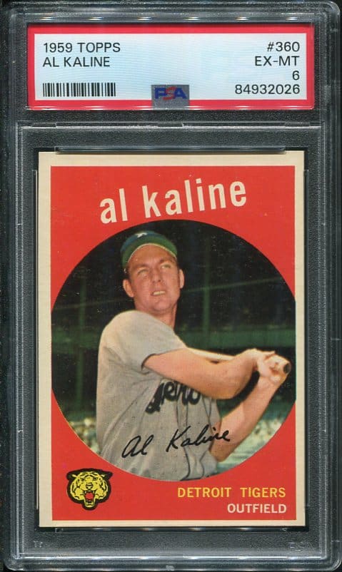 Authentic 1959 Topps #360 Al Kaline PSA 6 Baseball Card