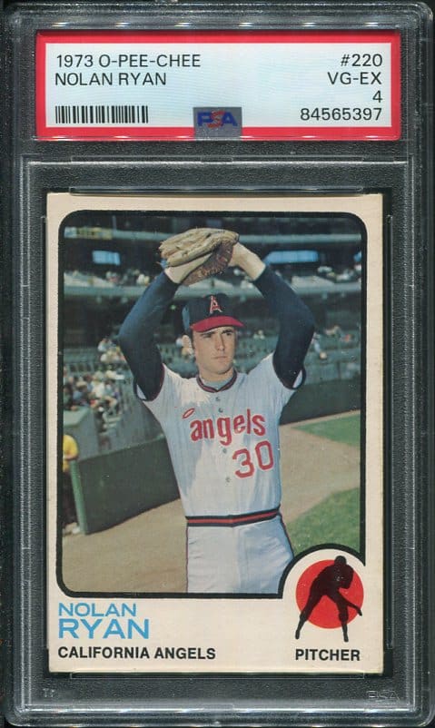 Authentic 1973 O-Pee-Chee #220 Nolan Ryan PSA 4 Baseball Card