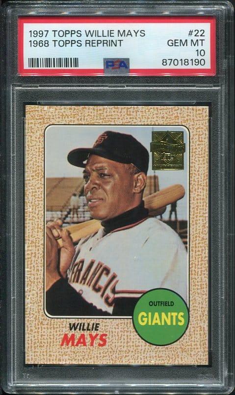 1997 Topps Willie Mays #22 (1968 Topps REPRINT) PSA 10 HOF (87018190 ...