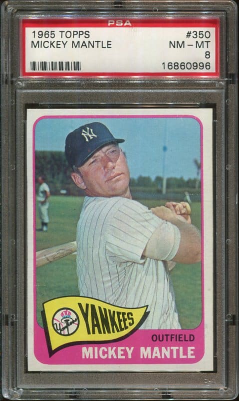 1965 Topps #350 Mickey Mantle PSA 8 Baseball Card