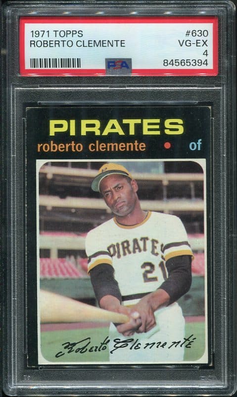 Authentic 1971 Topps #630 Roberto Clemente PSA 4 Baseball Card