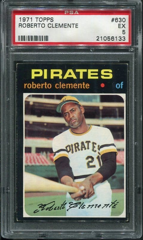 Authentic 1971 Topps #630 Roberto Clemente PSA 5 Baseball Card