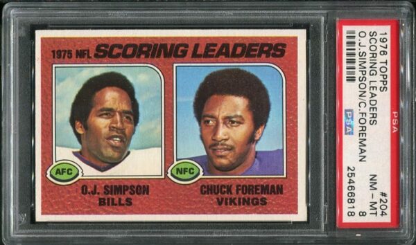 Authentic 1976 Topps #204 OJ Simpson PSA 8 Football Card