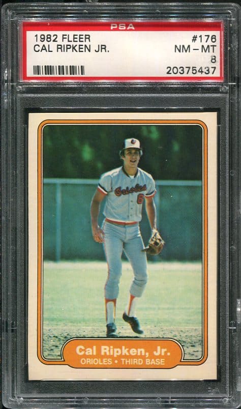 Authentic 1982 Fleer #176 Cal Ripken Jr PSA 8 Rookie Baseball Card