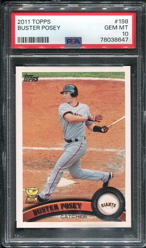 Authentic 2011 Topps #198 Buster Posey PSA 10 Baseball Card