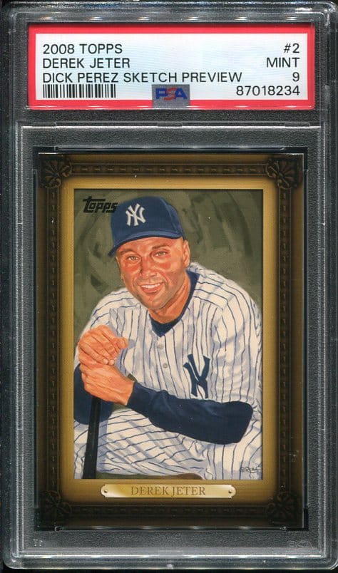 2008 Topps #2 Derek Jeter Sketch Preview PSA 9 Baseball Card