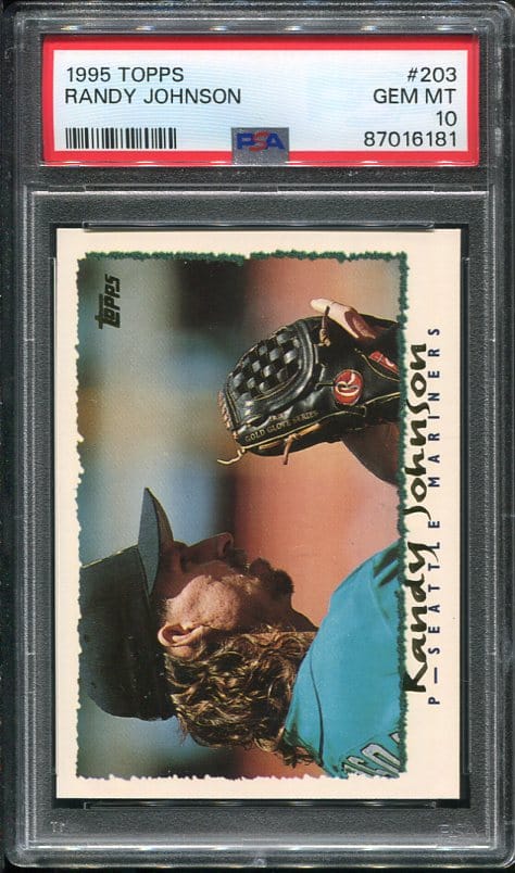 Authentic 1995 Topps #203 Randy Johnson PSA 10 Baseball Card