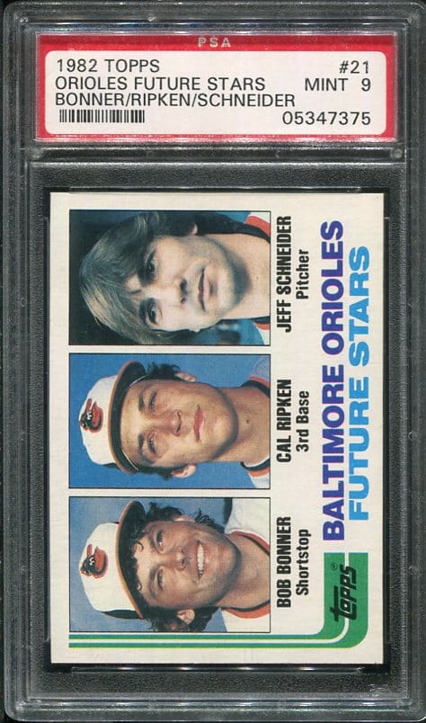 Authentic 1982 Topps #21 Cal Ripken, Jr. PSA 9 Rookie Baseball Card