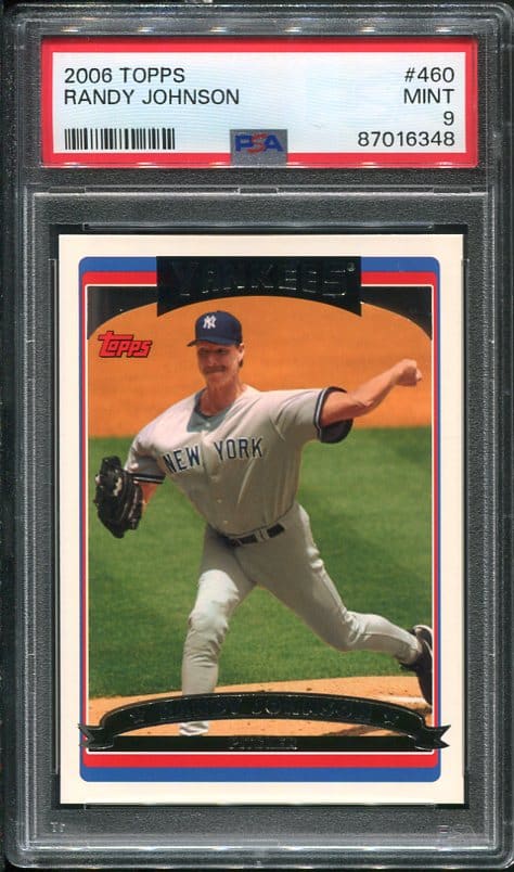 Authentic 2006 Topps #460 Randy Johnson PSA 9 Baseball Card