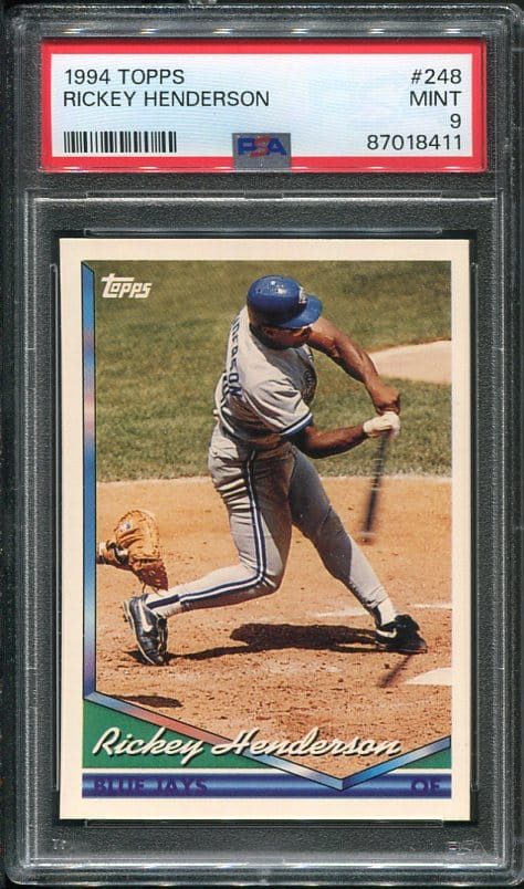 1994 Topps #248 Rickey Henderson PSA 9 Baseball Card