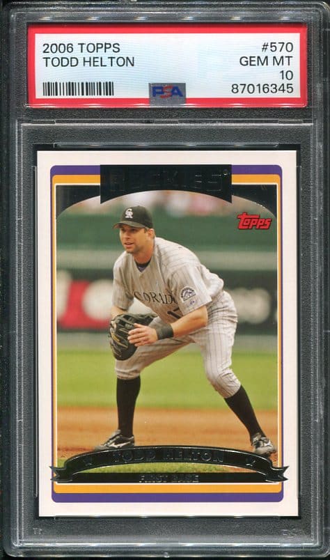 Authentic 2006 Topps #570 Todd Helton PSA 10 Baseball Card