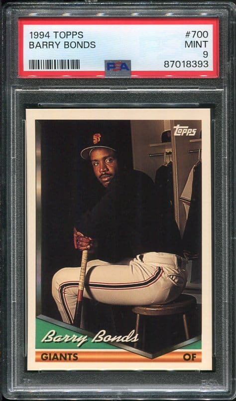 Authentic 1994 Topps #700 Barry Bonds PSA 9 Baseball Card