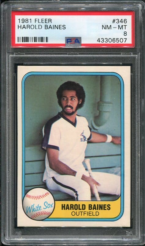 Authentic 1981 Fleer #346 Harold Baines PSA 8 Rookie Baseball Card