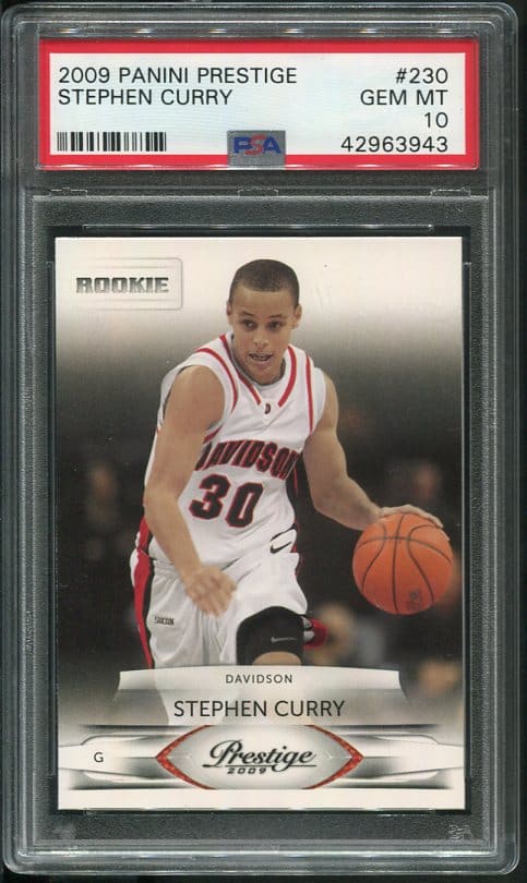 Authentic 2009 Panini Prestige #230 Stephen Curry PSA 10 Rookie Basketball Card