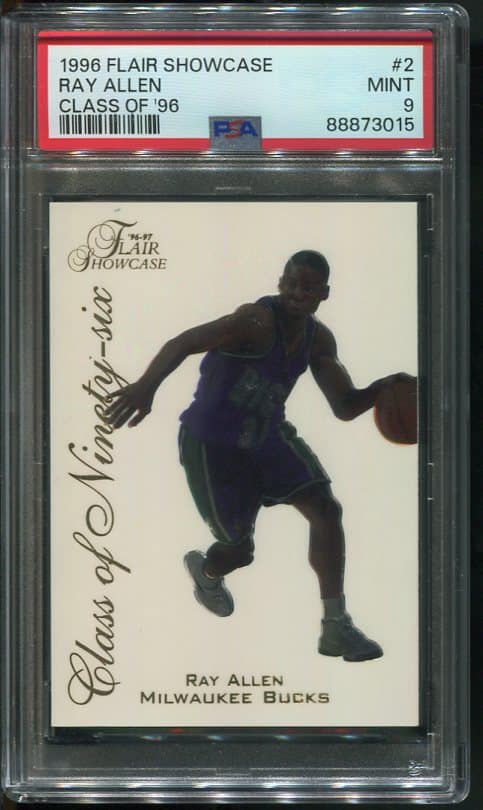 Authentic 1996 Flair Showcase #2 Ray Allen PSA 9 Basketball Card