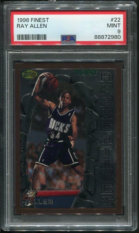 Authentic 1996 Finest #22 Ray Allen PSA 9 Rookie Basketball Card