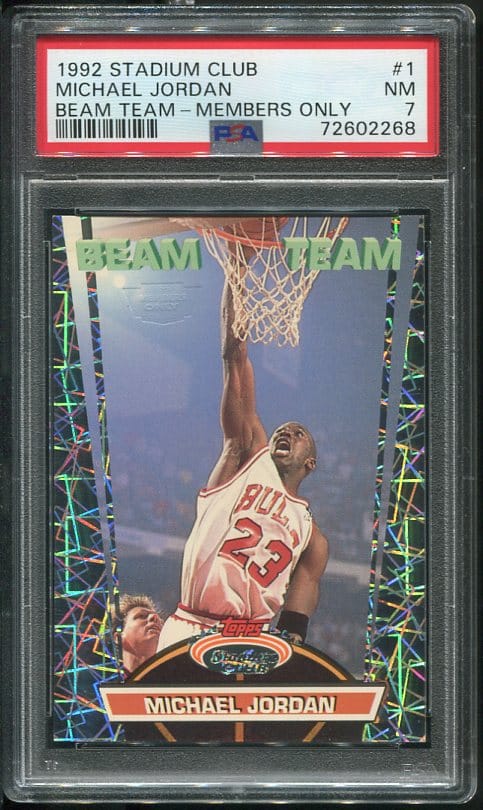 1992 Stadium Club #1 Michael Jordan Beam Team PSA 7 Basketball Card