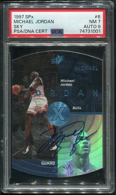 Authentic 1997 SPx #6 Autographed Michael Jordan Die Cut Basketball Card