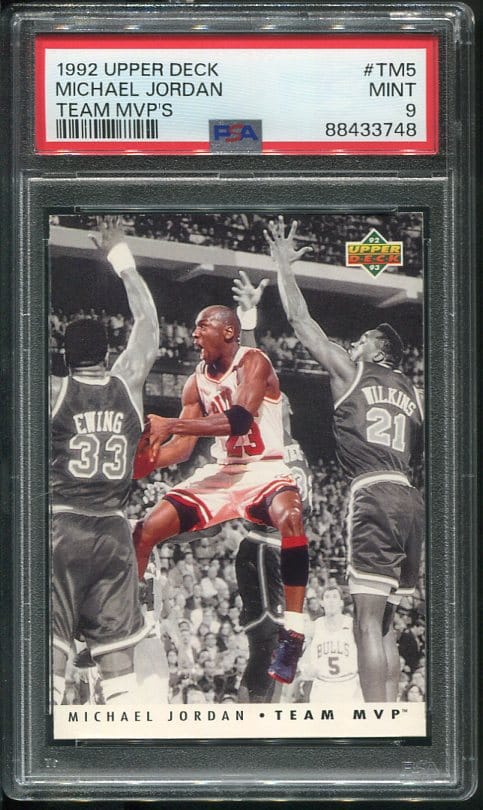 Authentic 1992 Upper Deck #TM5 Michael Jordan Team MVPS PSA 9 Basketball Card