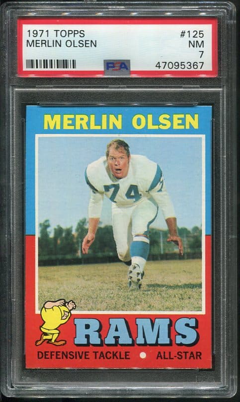 Authentic 1971 Topps #125 Merlin Olsen PSA 7 Football Card