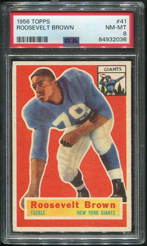 Authentic 1956 Topps #41 Roosevelt "Rosey" Grier PSA 8 Rookie Football Card