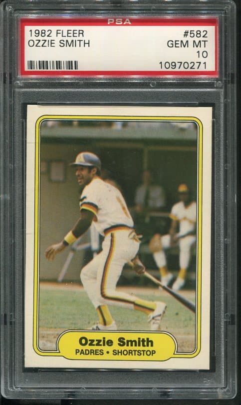 Authentic 1982 Fleer #582 Ozzie Smith PSA 10 Baseball Card