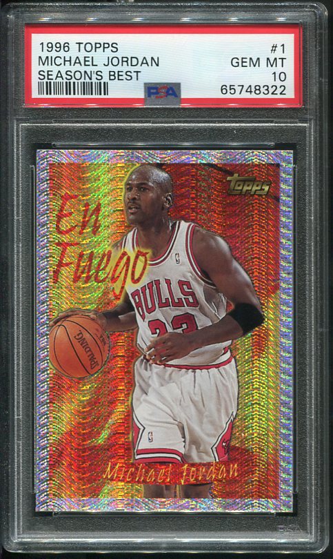 Authentic 1996 Topps #1 Michael Jordan Season's Best PSA 10 Basketball Card