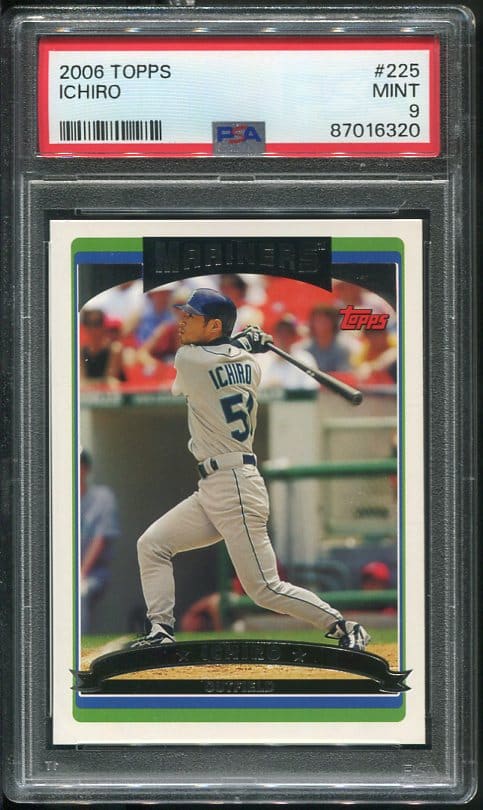 Authentic 2006 Topps #225 Ichiro Suzuki PSA 9 Baseball Card