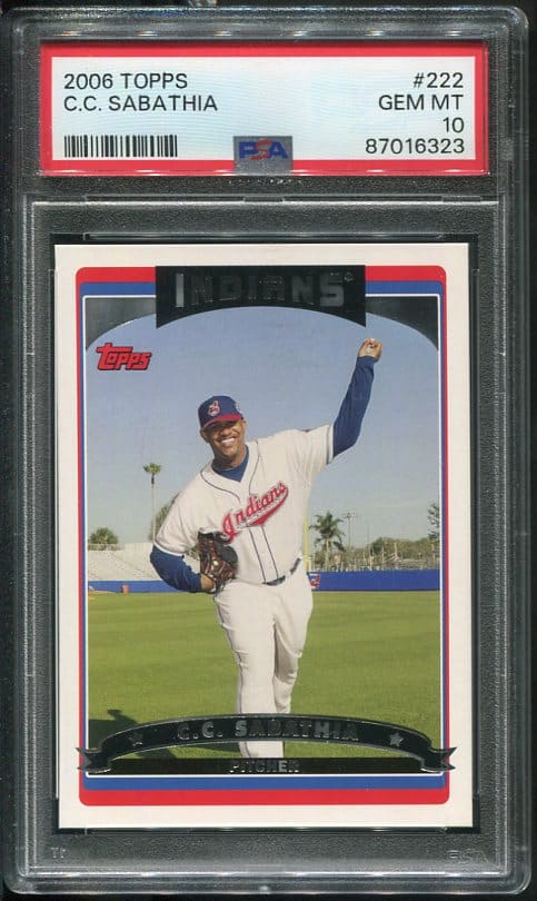 Authentic 2006 Topps #222 C.C. Sabathia PSA 10 Baseball Card